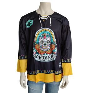 Violent Gentlemen Ontario Reign Jersey Size Large Dia de Los Muertos Long Sleeve
